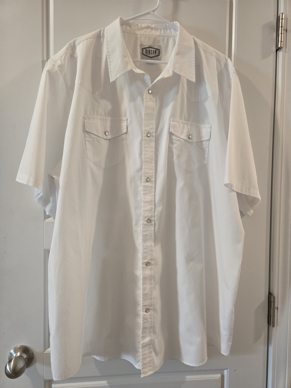 Gibson White Short-Sleeve Button-Down Western Shirt